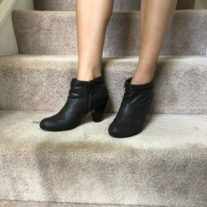 brown heeled booties